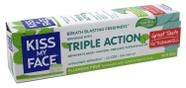 Pasta de dentes Kiss My Face Triple Action Cool Mint Gel 133 ml, pacote com 6 unidades