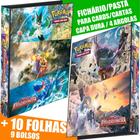 Pasta Fichário álbum Capa Dura 4 Argola Pokémon Escarlate Violeta Evoluções em Paldea 10 Folhas card
