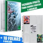 Pasta Fichário Carta Cards 4 Argolas HRO DC Batman Mulher Maravilha Superman Flash + 10 Folhas - YES