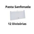 Pasta Sanfonada Transparente 26,2cmx14cm 12 Divisorias Pequena