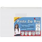 Pasta Zip Bag Malote, Ofício, A4 36x26cm Cristal Liso Pct/5 unidades Chies