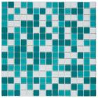 Pastilha de Vidro Oasis 32,7x32,7cm Telada Glass Mosaic Branco/Verde