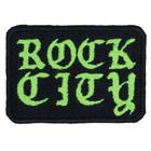 Patch Rock City Old English Termocolante Preto/Verde