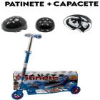 Patinete 3 Rodinhas Regula Altura Presente Capacete