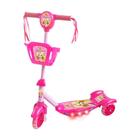 Patinete com Cesta Infantil 3 Rodas Menina Radical Belinda com Luz e Som DM Toys DMR5027