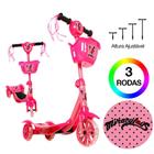 Patinete de Menina Barbie 3 Rodas Brinquedo Criança Com Led