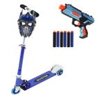 Patinete de Menino Radical Dobrável Ajustável Led + Kit Robo