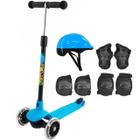 Patinete DM Radical Junior 40Kg C/ Kit De Proteção- 3 Rodas