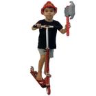 Patinete Dobrável 2 Rodas Infantil + Fantasia Kit Bombeiro