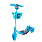 Patinete Infantil 3 Rodas Altura Ajustável Até 25kg Com Luz Led Criança Dobrável Azul Importway