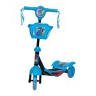 Patinete Infantil 3 Rodas Cestinha Luz Led Turma do Problems - TOYS 2U