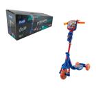 Patinete Infantil 3 Rodas Com Luz Som E Garrafinha Bolsinha Azul - Wellmix