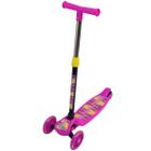 Patinete Infantil 3 Rodas em Pvc Freio Dobrável Altura Ajustável Menina Rosa Importway Bw-283 Rs