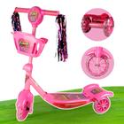 Patinete Infantil 3 Rodas Luz Led Ajustavel Menino E Menina Rosa