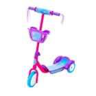 Patinete Infantil 3 Rodas Roxo Com Cesto Ate 20kg B0002