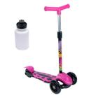 Patinete Infantil Ajustável Radical Power Rosa + Garrafinha