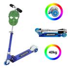 Patinete Infantil Alumínio 3 Roda Led + Máscara Hulk Herói