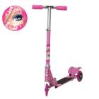 Patinete Infantil Barbie 3 Rodas Dobrável Ajustável 50Kg