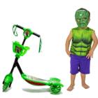 Patinete Infantil Cestinha Verde Mais Roupa Infantil Hulk