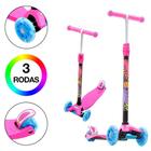 Patinete Infantil De Menina Três Rodas Com Led DM Radical