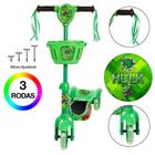 Patinete Infantil Incrível Hulk C Led e Som Verde Cestinha