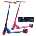 Patinete infantil menina/menino 3 rodas dobrável com luzes que acendem brinquedo estampa princesa criança acima 3 anos suporta 40kg