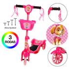 Patinete Infantil Rosa d Patrulha Canina 3 Rodas Com Led/Som