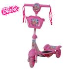 Patinete Infantil Scooter Barbie Rosa Luz e Som Suporta 20kg - TOYS 2U