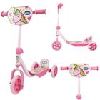 Patinete Infantil Triciclo 3 Rodas Altura Regulavel Rosa Mor