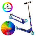 Patinete Infantil Trolls de Duas Rodas Ajuste de Altura Azul