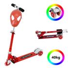 Patinete Radical Dobrável 3 Rodas Led + Máscara Homem Aranha