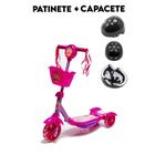 Patinete Rosa Belinda Com Capacete Confiável de 6 7 8 Anos - DM Toys