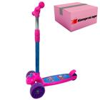 Patinete Rosa Menina Infantil 3 Rodas Luz Led Feminino - Uni