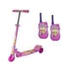 Patinete Rosa Princesa Belinda Mais Radinho Walkie Talkie