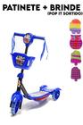 Patinete Tritnet Infantil Azul Resistente Luz Presente Pop it