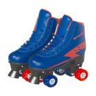 Patins 4 Rodas Ajustável Fenix Brinquedos Com Luz - Azul - Fênix