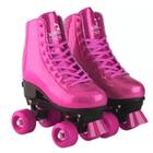 Patins 4 Rodas Brilhante Com Glitter Ajustáveis Fenix PB-01 Rosa - Fênix