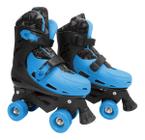 Patins 4 Rodas Clássico Azul E Preto Menino Roller Skate