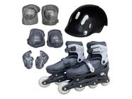 Patins 4 Rodas IMPORTWAY Inline Preto Com Kit Proteção Tam P