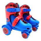 Patins 4 Rodas Infantil Retro Azul Menino Roller Skate 27/30 - Dm Toys
