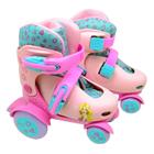 Patins 4 Rodas Infantil Retro Rosa Menina Roller Skate 27/30 - Dm Toys