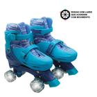 Patins 4 rodas paralelas com luz ajustável do 31 ao 34 Azul - Unik Toys
