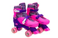 Patins Ajustável 4 Rodas Com Luz Feminino 35 Ao 38 Unik