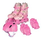 Patins Ajustável com Acessórios Tam 38/41 Rosa - Fenix