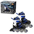 Patins Ajustavel Radical Inline 33-37 Azul E Preto DM Toys