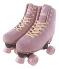 Patins Ajustável - Radkal Califórnia Rosa Camurça 4 rodas Tamanho 31-34 da Fenix PC-01R