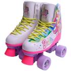 Patins Barbie Unicornio 4 Rodas Tamanho 33-34 FUN