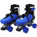 Patins Clássico Quad 4 Rodas Roller de Rua Masculino Azul Tamanho 29 30 31 32 Importway BW-016-AZ