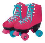 Patins Clássico Rosa 4 Rodas Tamanho 37 38 F00080 Fun