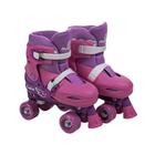 Patins de 4 Rodas Roller Skate Ajustáveis Tamanho 30 ao 33 Roxo - PK-04 - Fênix - FENIX